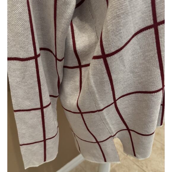 Calvin Klein Cowl Neck Checkered Pullover Women's Sweater Size M - Picture 3 of 10